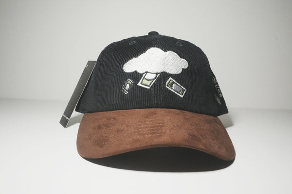 Black & Brown Corduroy Clouds Rain Cash Dad Hat