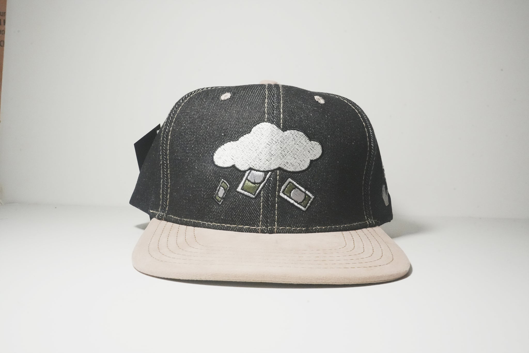 Black Denim Clouds Rain Cash Snapback