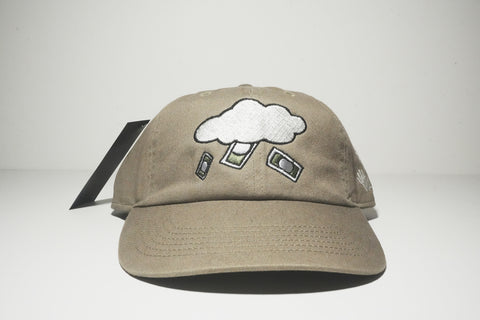 Olive Green Clouds Rain Cash Dad Hat