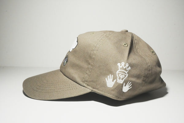 Olive Green Clouds Rain Cash Dad Hat