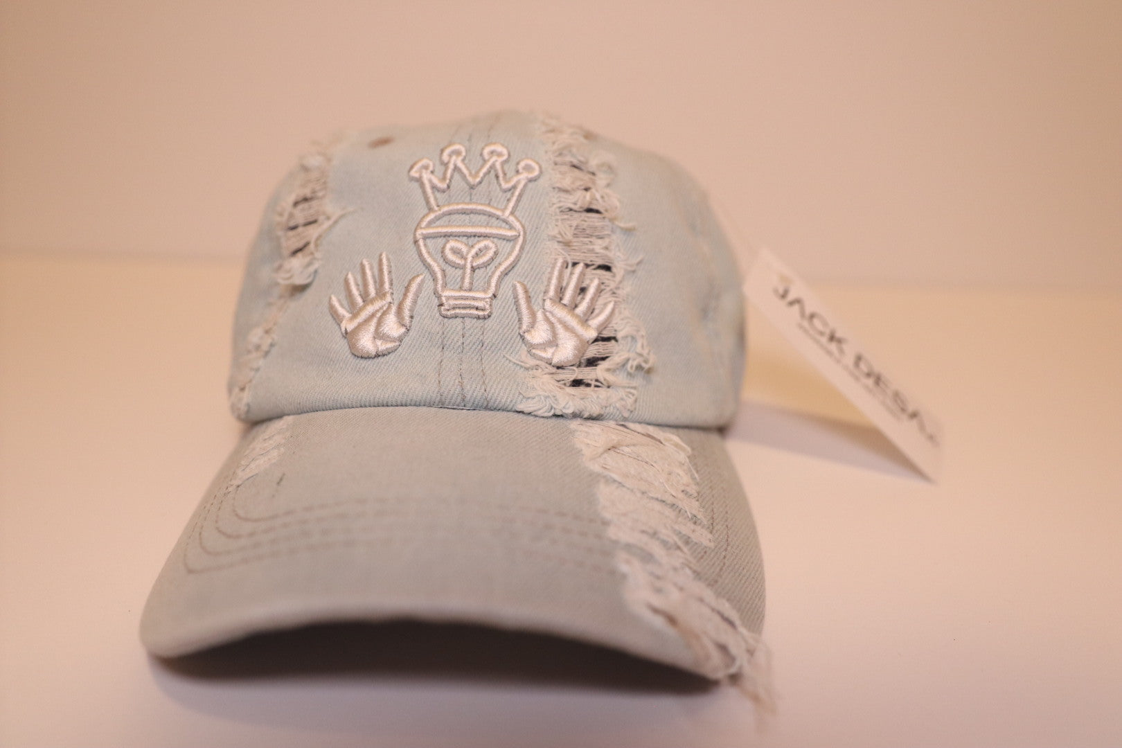 Light Denim Distressed Large Logo AIP Dad Hat