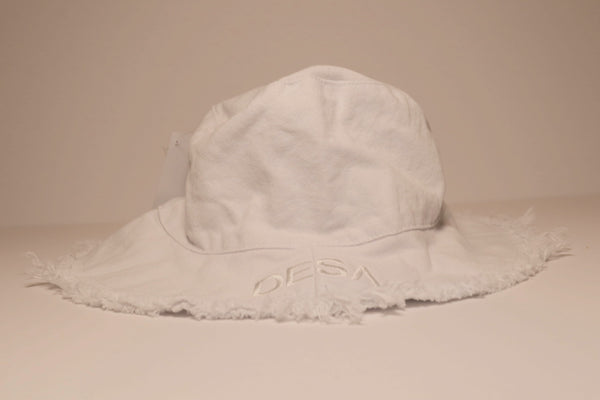 All White AIP Embroidered Denim Bucket Hat