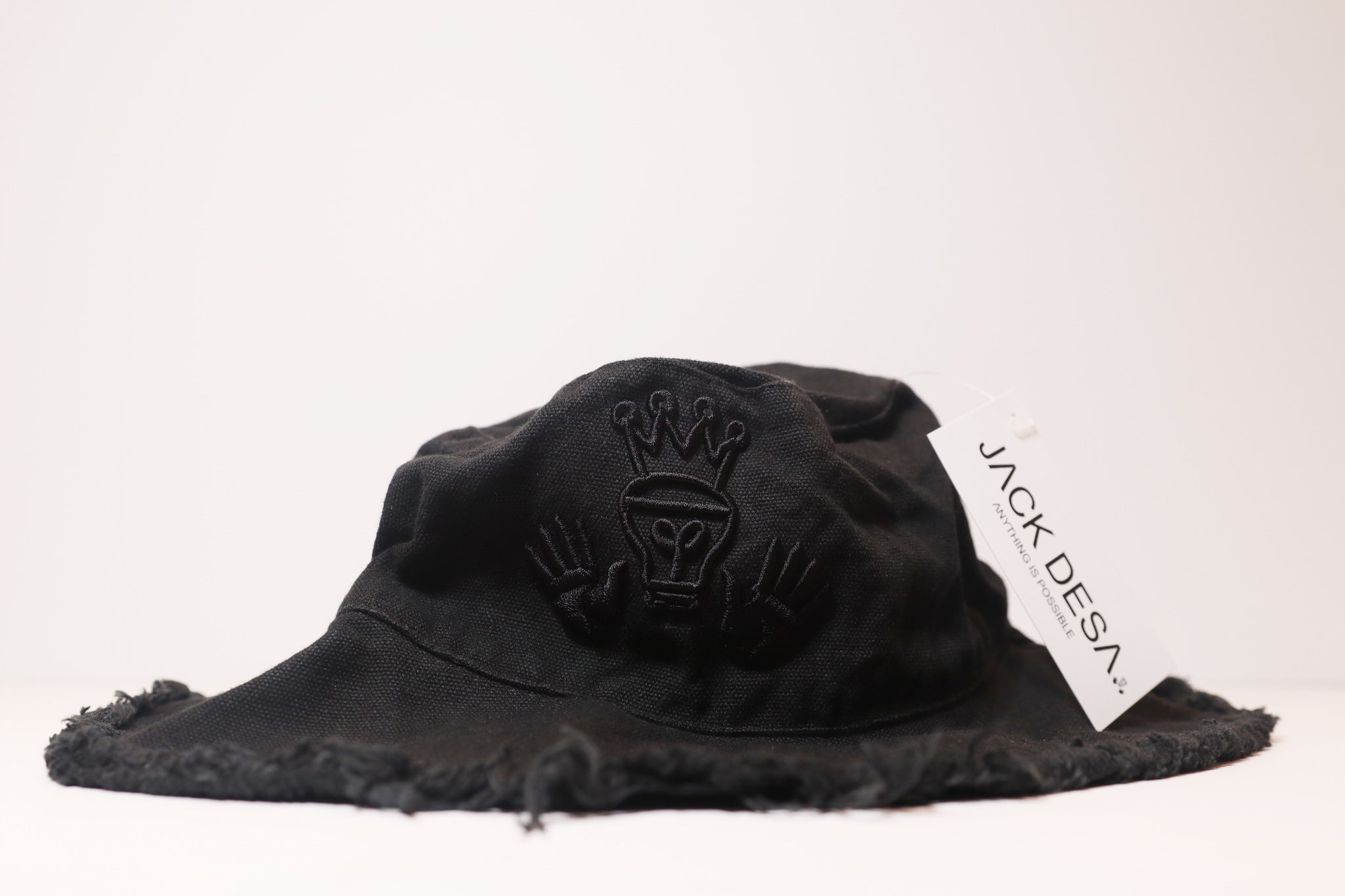 All Blk Denim Embroidered AIP Bucket Hat