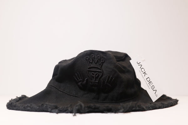 All Blk Denim Embroidered AIP Bucket Hat
