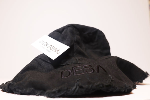 All Blk Denim Embroidered AIP Bucket Hat